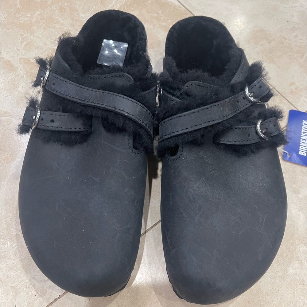 Birkenstock New Boston Leather Sherpa Clog